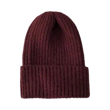 Imagem de Gorro Feminino De Inverno Em Tricô Quente E Macio Estilo Kpop Moderno 