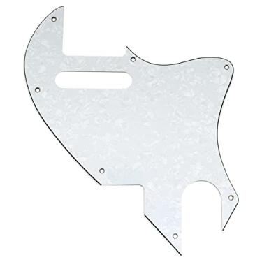 Imagem de Musiclily Pro 7 Furos Escudo para Guitarra Fender F-hole Hybrid Tele Style, 4 camadas Branco Perolado