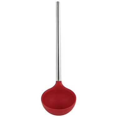 Imagem de Tovolo Concha de silicone com alça de aço inoxidável, colher profunda com núcleo de nylon reforçado, utensílio de cozinha perfeito para sopa, ensopado, molho e perfuração, caiena