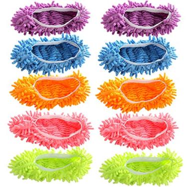 Imagem de Acronde Duster Mop Slippers Shoes Cover, Multi Function Chenille Fibre Washable Dust Mop
