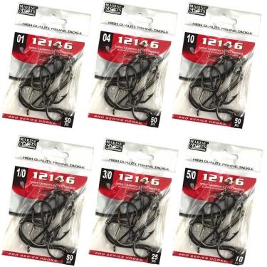 Imagem de Kit Anzol Pesca Marine Sports 12146 Preto 1 4 10 1/0 3/0 5/0 235 Peças