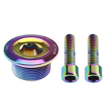 Imagem de M20 Capa de manivela de bicicleta com 2 peças Parafusos de cabeça hexagonal de braço de manivela Parafuso de pedivela de bicicleta compatível com Shimano M4000/M590/M596/M610/M661/Deore/SLX/XT/XTR