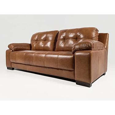 Imagem de Sofá de Couro 3 lugares Enrico M06 Cor Marrom Claro 467 - Amarena Móveis