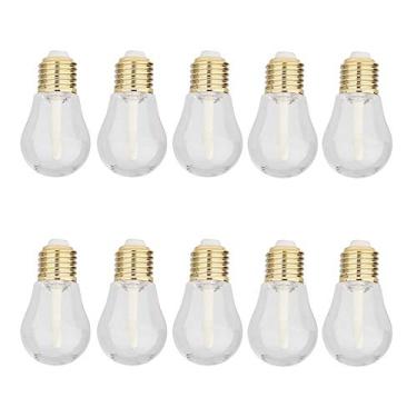 Imagem de 10 peças de tubos de brilho labial vazios recipientes reutilizáveis de brilho labial em forma de lâmpada tubo de brilho labial 9 ml vazios frascos de brilho de lábios recarregáveis DIY cosméticos recipientes de batom, dourado