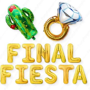 Imagem de Kit de decorações de festa de despedida de solteira Big Gold Final Fiesta - Balões e suprimentos para festa de chá de panela - Conjunto de decorações de festa de galinha