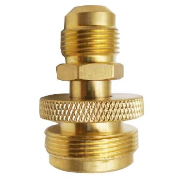 Imagem de MENSI – Peças de fogão portátil para acampamento e grelha, 450 g, adaptador de conexão para tanque de propano para conexão convertida em flâmula macho de 3/8"