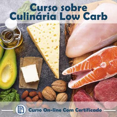 Imagem de Curso online em videoaula sobre Culinária Low Carb com Certificado + 2 brindes