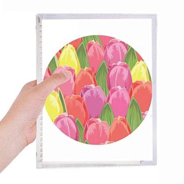 Imagem de Caderno tulipa de aquarela com flores e folhas soltas diário recarregável