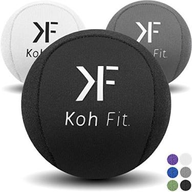 Imagem de Koh Fit Bola de estresse múltiplas embalagens – Bolas de apertar para alívio de estresse – 2 Ebooks bônus: Guia de exercícios de terapia de mão + Guia de alívio de estresse, Black, Gray & White (3 Balls), 3 Balls