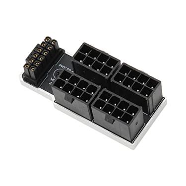 Imagem de Adaptador Angular ATX 4 8P para Cima, Placa Adaptadora de Energia da Placa Gráfica PH316 48 B, Adaptador Angular ATX de 180 Graus de Potência de 600 W, 12VHPWR ATX3.0 PCIE 5.0 16 (Prata)