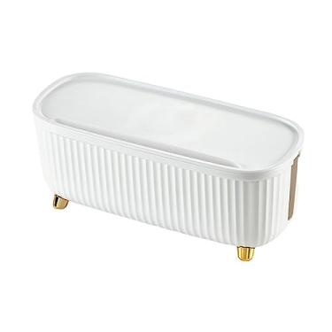 Imagem de Caixa organizadora de cabos Caixa de cabos à prova d'água Ocultar caixa de armazenamento de cabos elétricos Armazenamento de cabos elétricos para mesa, BRANCO