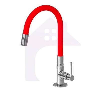 Imagem de Torneira Cozinha Bancada Slim Flex Colors Vermelha