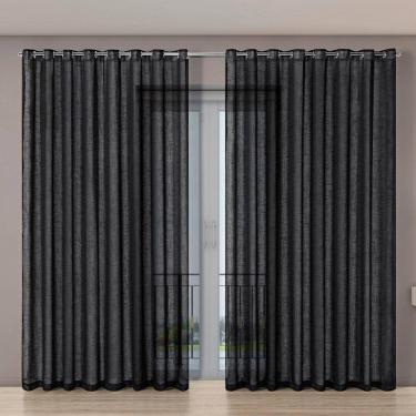 Imagem de Cortina Sala Voil Gaze de Linho 5,60 m x 270 m Varão Simples