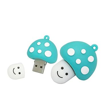 Imagem de Flash Drive USB em forma de cogumelo de 16 GB, pen drive USB, pen drive, pen drive, pen drive, pen drive, pen drive, pen drive, cartão de memória, armazenamento externo, armazenamento USB 2.0 Stick (azul claro)