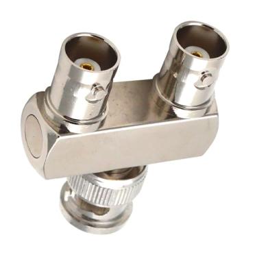 Imagem de MOUDOAUER Adaptador divisor BNC macho 1 em 2 saídas 3 vias para BNC duplo fêmea para câmera de segurança de cabo coaxial