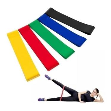 Imagem de Kit 5 Mini Band Fita Faixa Elástica Ginástica Pernas Musculação