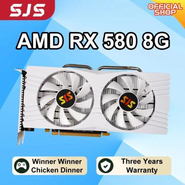 Imagem de Placas gráficas GDDR5 AMD GPU  Placa de vídeo branca  Radeon 8GB Mining Gaming Card  SJS RX 580  8G