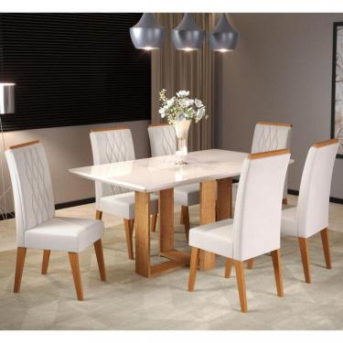 Imagem de Conjunto Sala de Jantar Mesa Merlot 6 Cadeiras Cristal Viero