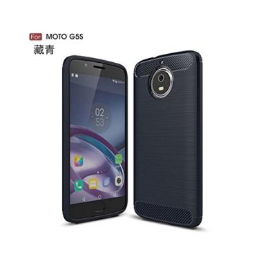 Imagem de Capa para Moto G5S, Manyip Capa de material de fibra de carbono TPU, capa ultrafina fina, antiderrapante, antiimpressões digitais, capa protetora simples e elegante para Moto G5S