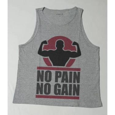 Imagem de Camiseta Masculino Regata Sport No Pain No Gain Academia - No Sense