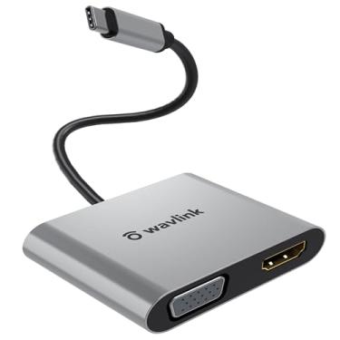 Imagem de Adaptador USB C para HDMI VGA, conversor divisor tipo C para HDMI para MacBook, Dell XPS, Yoga, Surface Go, Chromebook, Galaxy