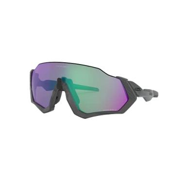 Imagem de Oakley Masculino OO9401 Flight Jacket Óculos de sol retangulares, aço/Prizm Road Jade, 37 mm