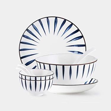 Imagem de Conjunto de louça de cerâmica, porcelana, 48 peças, incluindo conjunto de tigelas, pratos de sobremesa, pratos de sopa, pratos de jantar, pires, serviço de pratos de jantar para 8, para cozinha diária