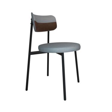 Imagem de Cadeira Kyta Fixa com 4 Pés 50 X 44,7 X 83,8 Cm com 1 Unidade Cinza Claro/Preto