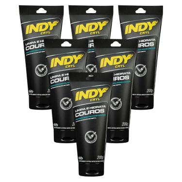 Imagem de Limpa Couro e Hidrata Indy 200g com Filtro Solar kit 6 unid