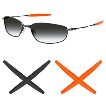 Imagem de Mryok Meias de substituição para óculos de sol Oakley Square Whisker – Opções, Laranja e preto, One Size