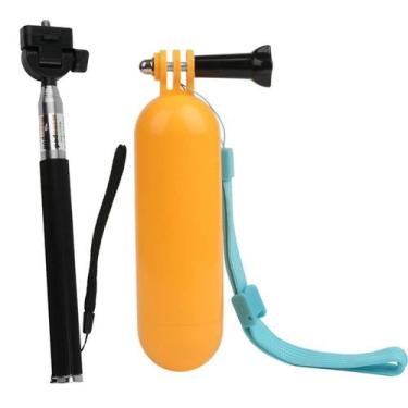 Imagem de Kit Bastão Retratil Monopod + Flutuante Flutuador Boia P/ Camera Espor