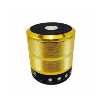 Imagem de Caixa De Som Portátil Mini Speaker Ws-887 Dourado Bluetooth - Ws887