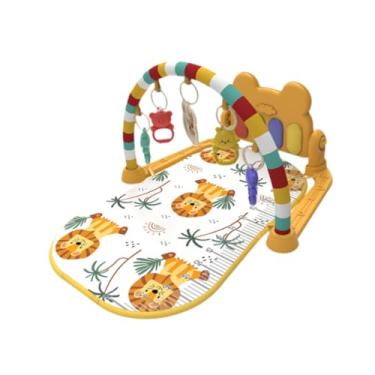 Imagem de Kokiya Tapete musical para bebês com chocalhos e elementos interativos, Leão Laranja, Tamanho real