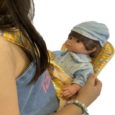Imagem de Boneco Bebe Joao Pedro Emite Sons de Bebe + Canguru Carregar - Milk Br