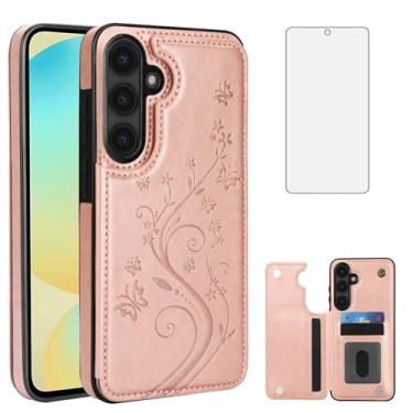 Imagem de Asuwish Capa de telefone para Samsung Galaxy S24 FE 5G com protetor de tela de vidro temperado e suporte de cartão capa carteira suporte flip acessórios de celular de couro S 24 EF S24FE 24S capas