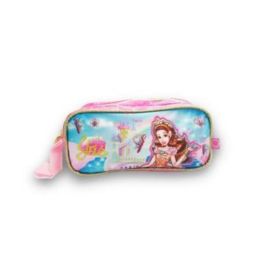 Imagem de Estojo Escolar Duplo Princesa Yris Infantil Cor Rosa - Clio