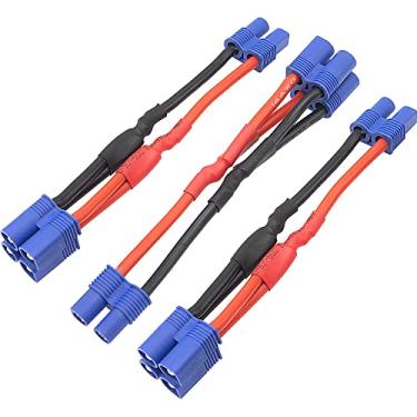 Imagem de 3Pcs HIRCQOO EC3 Plug 14AWG Soft Silicone Parallel 3.94" Y Splitter Harness Cable Adapter 1Female to 2 Male for RC Car Truck Boat Quadcopter Airplanes Lipo Battery
