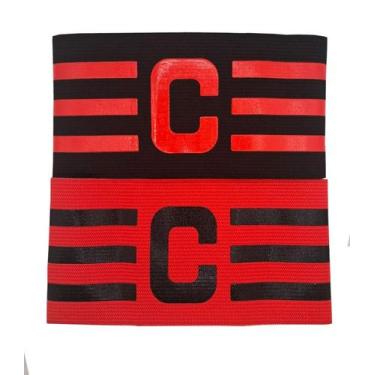 Imagem de Faixa de Capitão Braçadeira de Futebol Rubro Negra 2 Unidades - Estilo