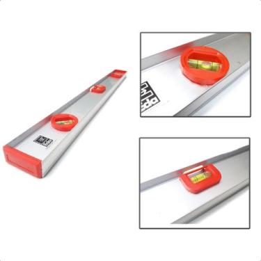 Imagem de Nível de Alumínio 60cm 3 Bolhas Profissional - EDA