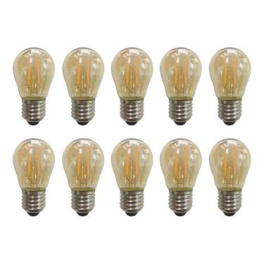 Imagem de Kit 10 Lâmpada Filamento Led G45 Vintage Retro Carbono Ambar