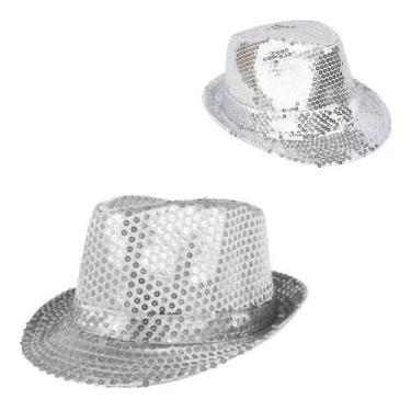 Imagem de Chapéu Malandro Paetê Para Festas E Carnaval Prata - Exito