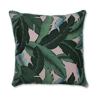 Imagem de Pillow Perfect 620374 Almofada capri para ambientes externos/internos com palmeiras oscilantes, 63,5 x 63,5 cm, verde/azul