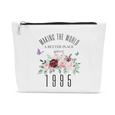 Imagem de de 30 anos para mulheres, presente de decoração de aniversário de 30 anos para mulheres - melhores ideias de de 30 anos para esposa, irmã, amigos, colega de trabalho, tia, chefe - bolsa de maquiagem desde 1992, Azul: branco, XL, Moda