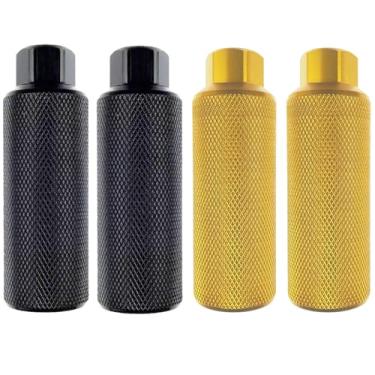 Imagem de Zelerdo 2 pares de pinos de bicicleta de liga de alumínio para mountain bike ciclismo de acrobacias traseiras servem em eixos de 110 x 38 mm (preto e amarelo)