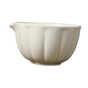 Imagem de Bothyi Tigela de Matcha de cerâmica, xícara de chá verde com presente de bico, artesanato de 420ml de porcelana de porcelana, Bowl Bowl para amigos da, Branco