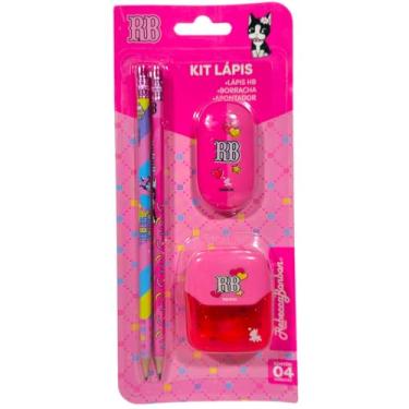 Imagem de Kit Rebecca Bonbon Material Escolar 2 L�pis 1 Borracha 1 Apontador Duplo RB Oficial (Modelo 4)