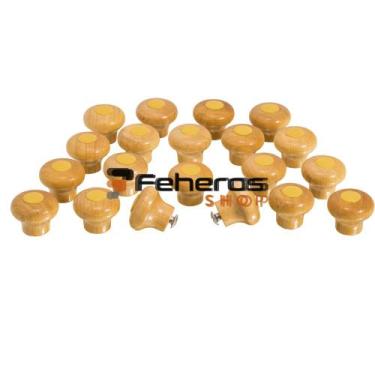 Imagem de Kit 20 Pomel Pegador Puxador Madeira Para Tampa De Panela - EDC