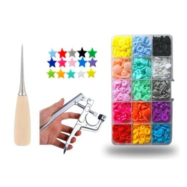 Imagem de Kit Completo de Botões de Pressão Rita Estrela 12mm + Alicate com Matrizes + Furador Agulhão Marron – Lanmax Ideal Para Roupas De Bebê, Peças Infantis, Patchwork, Acessórios E Scrapbooking