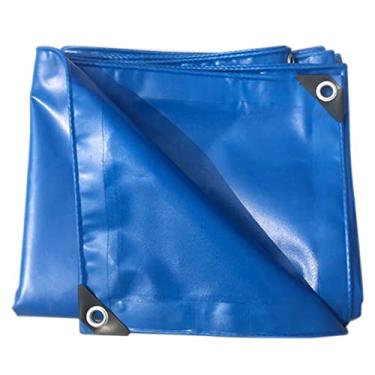 Imagem de Lona impermeável folha de lona azul resistente 0,45 mm de espessura folha de chão dobrável acampamento caravana tenda com ilhós lona de móveis 3x6m (tamanho: 3x3m)