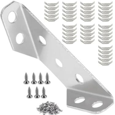 Imagem de 40 Cantoneira Inox Móveis + 280 Parafusos Soberba Phillips NilosDecor